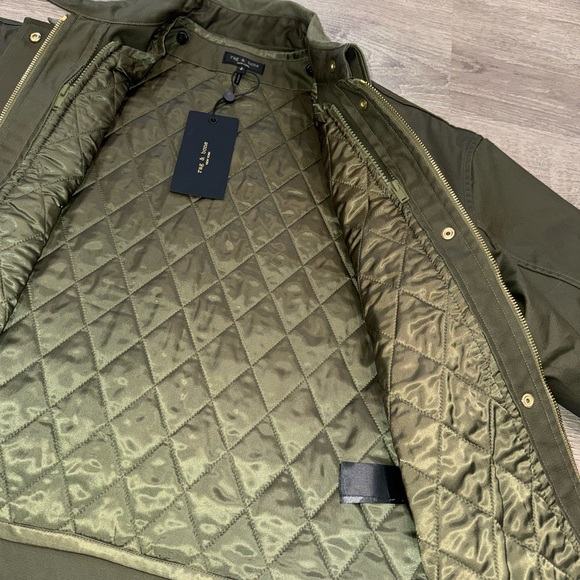 NWT RAG & BONE NONIE 2-IN-1 COTTON BARN JACKET GREEN S W REMOVABLE QUILTED LINER - Picture 10 of 16